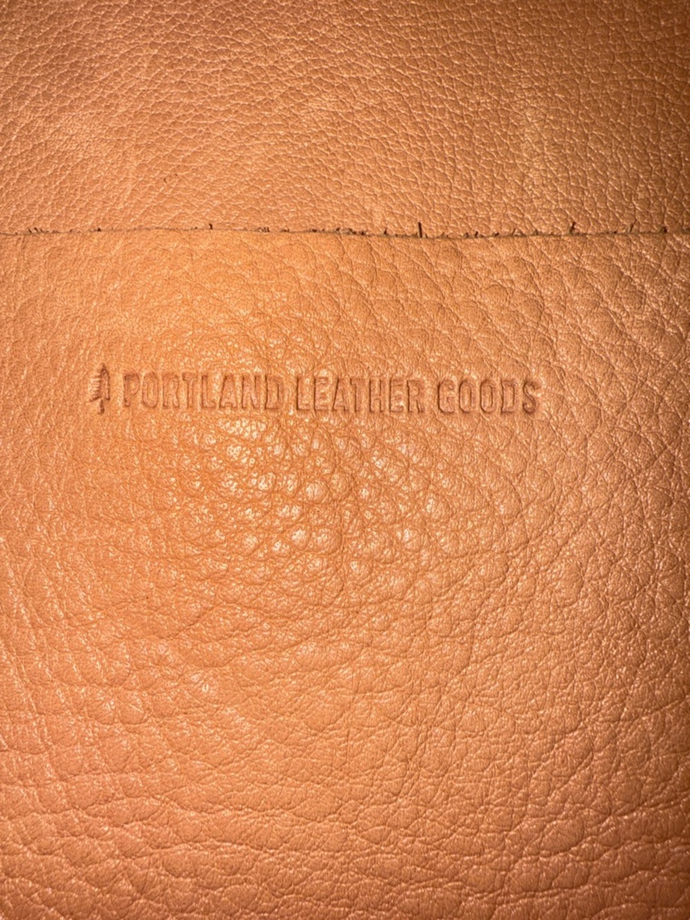 Portland Leather Warm Tan Embossed Leather Patch